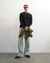 Topman classic fit long sleeve t-shirt in black