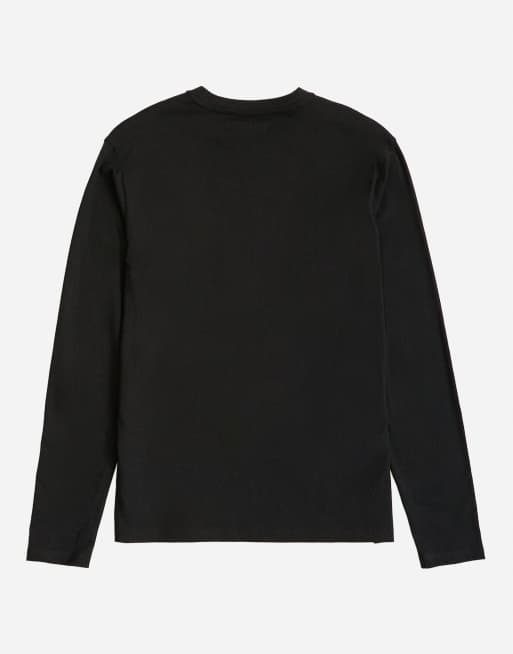 Topman classic fit long sleeve t-shirt in black, 7 of 7