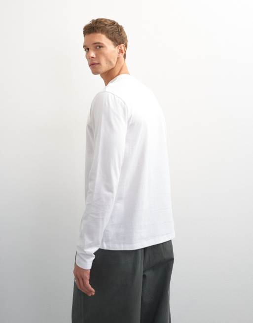 Topman classic fit long sleeve t-shirt in white, 5 of 7