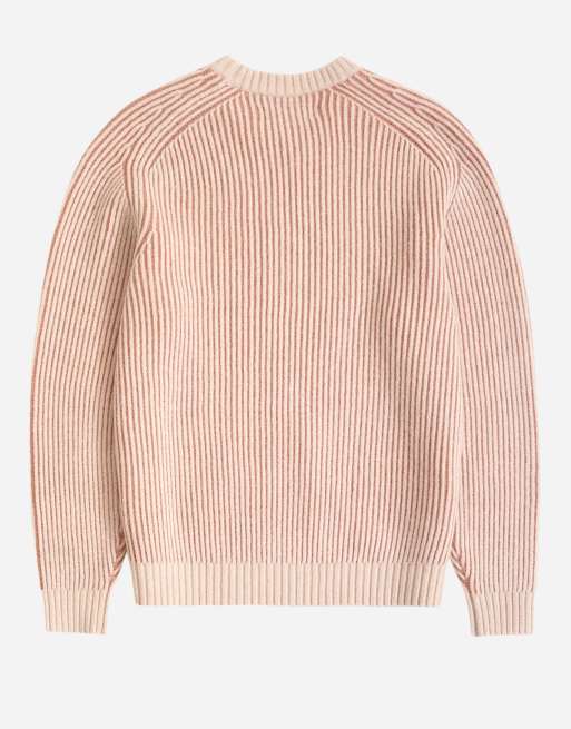 Topman classic fit plated fisherman knit sweater in pink, 7 of 7