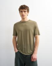 Topman classic fit sheer t-shirt in khaki