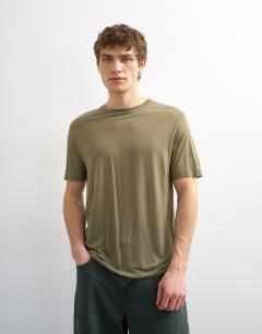 Classic fit sheer t-shirt in khaki