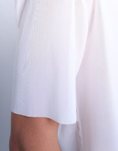 Model wearing Classic fit sheer t-shirt in white