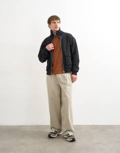 Model wearing Classic fit t-shirt in brown 