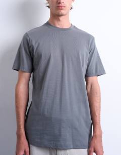 Model wearing Classic fit t-shirt in charcoal
