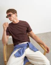 Topman classic fit t-shirt in chocolate