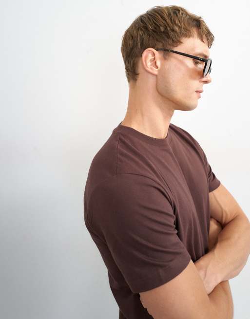 Topman classic fit t-shirt in chocolate, 2 of 5