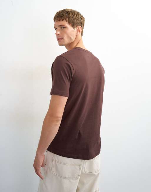 Topman classic fit t-shirt in chocolate, 4 of 5