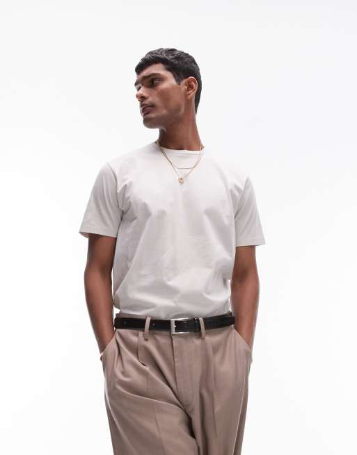Topman classic fit T-shirt in ecru, 2 of 4