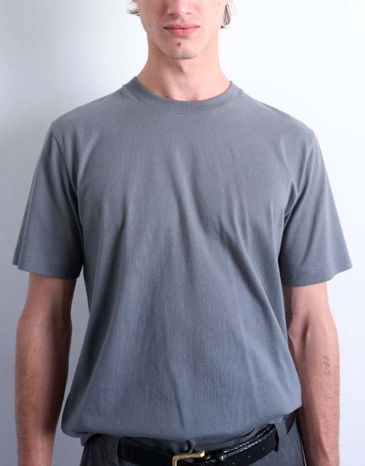 Topman classic fit t-shirt in grey, 3 of 5