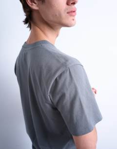 Model wearing Classic fit t-shirt in grey