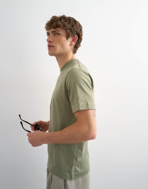Topman classic fit t-shirt in khaki, 2 of 5
