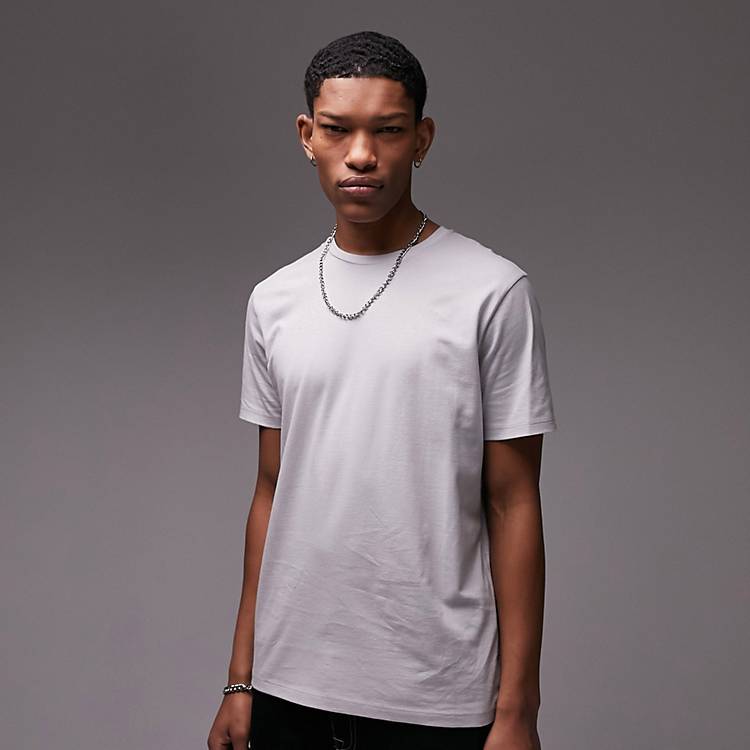 praktisk rense bad Topman classic fit t-shirt in light grey | ASOS