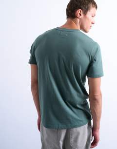 Model wearing Classic fit t-shirt in sage