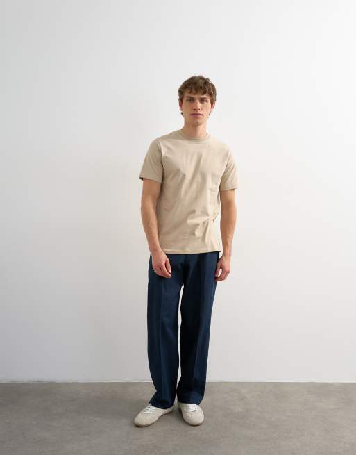 Topman classic fit T-shirt in stone, 3 of 5