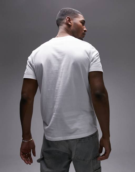 Topman classic fit t-shirt in white, 4 of 4