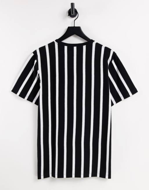 Topman classic fit t-shirt vertical stripe in black and white