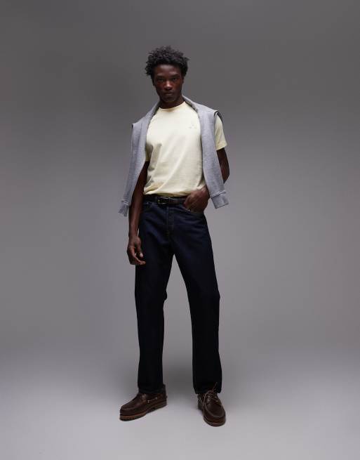 Topman classic fit t-shirt with letter embroidery in yellow, 2 of 4