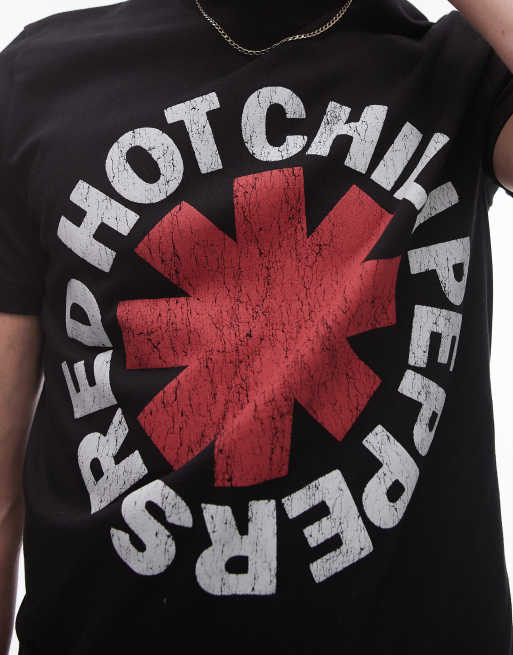 Topman classic fit t-shirt with Red Hot Chilli Peppers print in washed black, 3 of 4