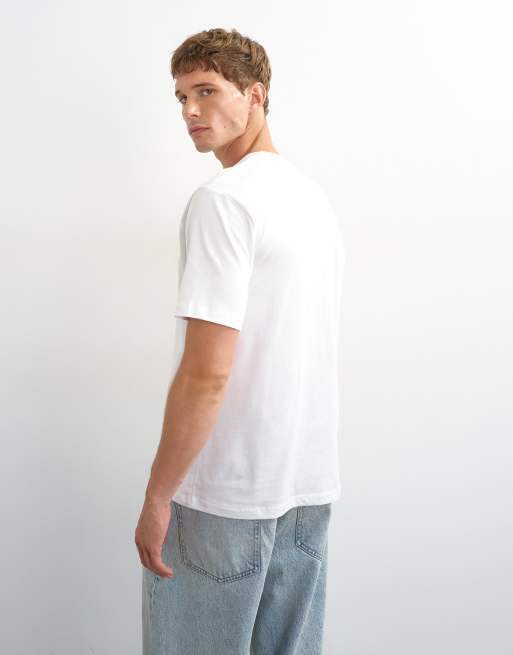 Topman – Classic-Fit-T-Shirts in Schwarz, Weiß, Khaki, Marineblau und Steinbeige, 5er-Pack, 5 von 5