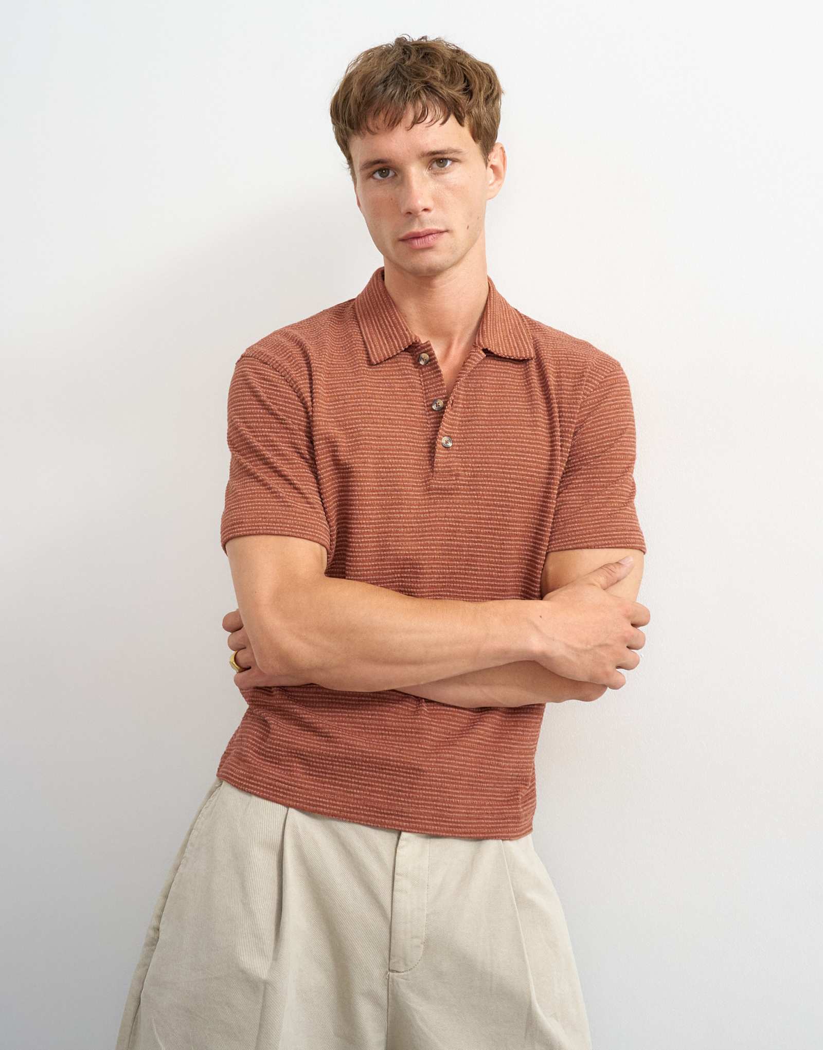 Мужское поло Topman Classic Fit, терракотовое