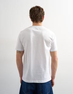 Model wearing Classic fit v neck t-shirt in white