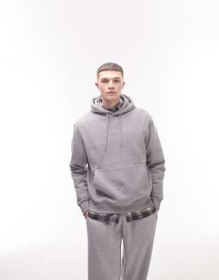 Topman classic hoodie in gray heather