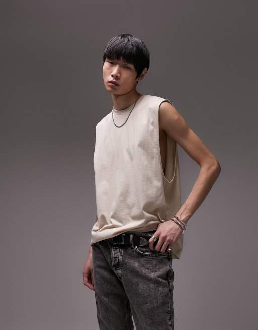 Topman classic singlet in stone