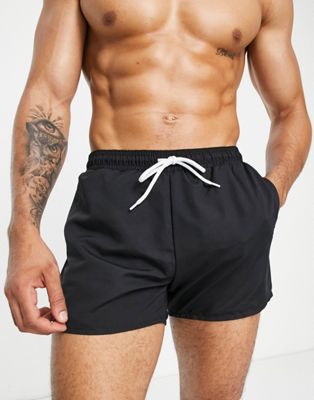 Topman classic swim shorts in black