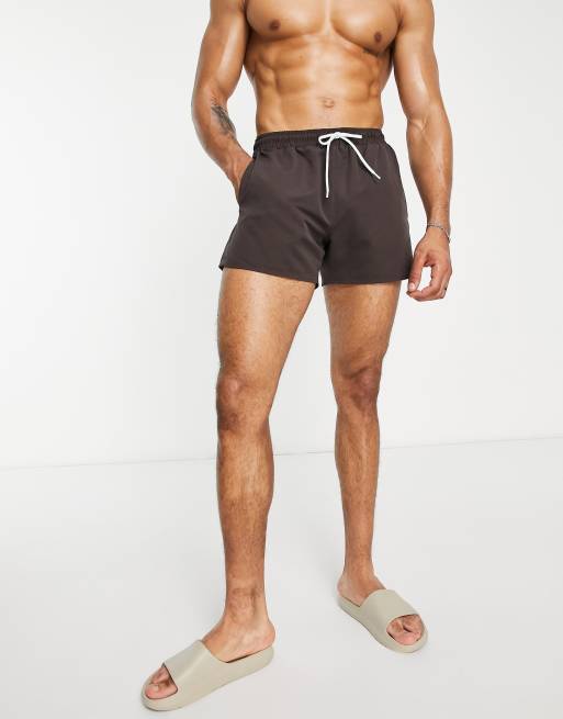 Topman classic swim shorts in brown | ASOS