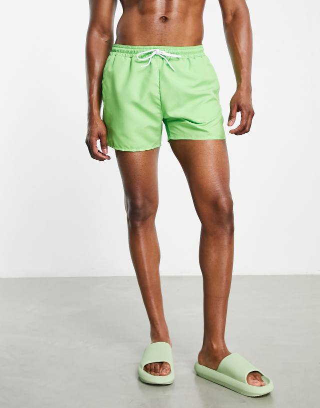 Topman - classic swim shorts in lime