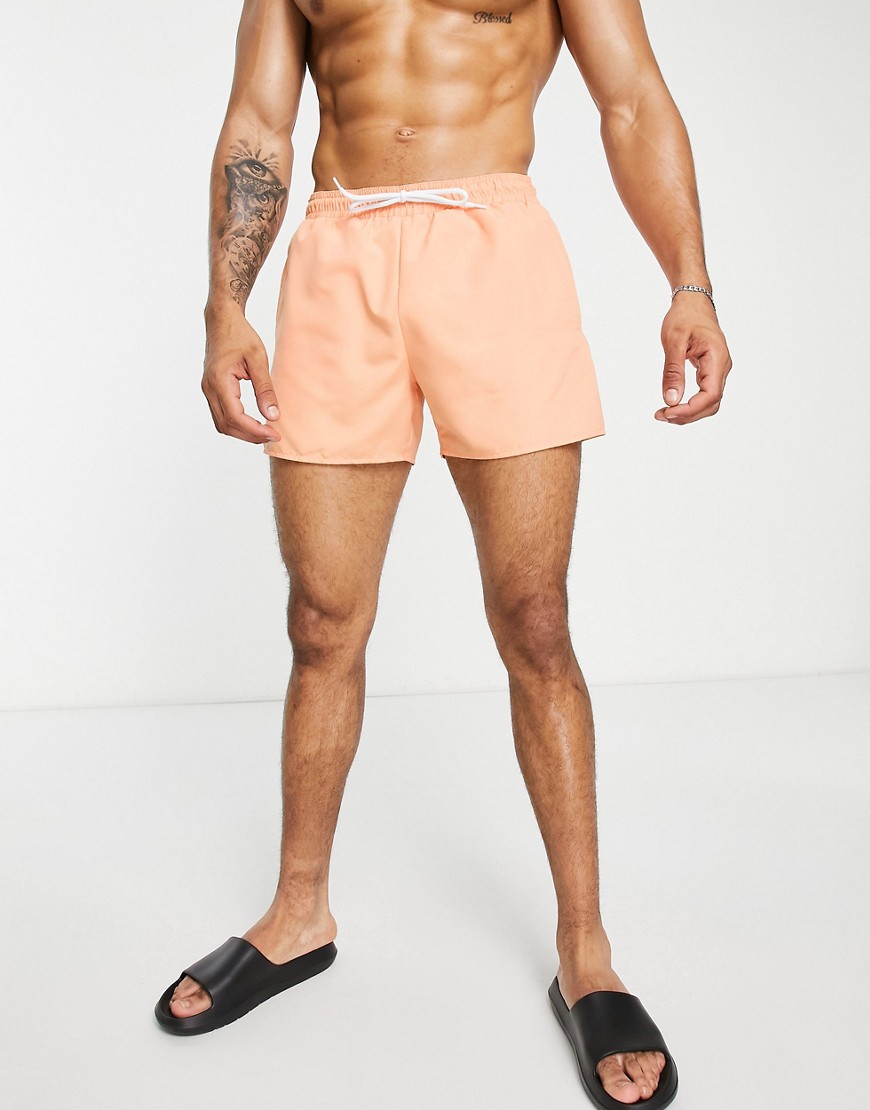 topman classic swim shorts in orange