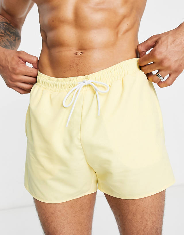 Topman - classic swim shorts in yellow