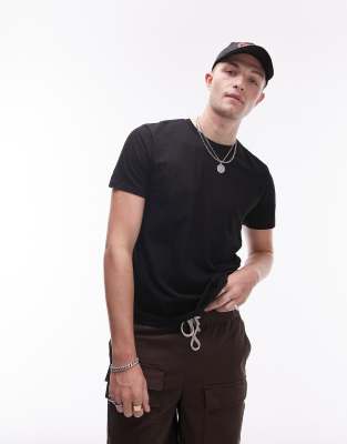 Topman classic t-shirt in black - ASOS Price Checker
