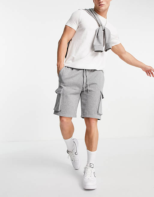 Topman cargo shorts in grey