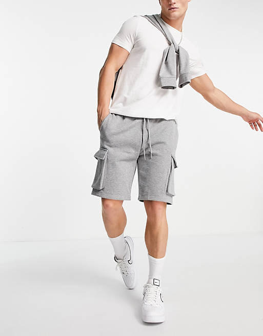  Topman co-ord cargo shorts in grey 