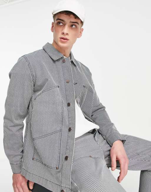 Striped chore outlet jacket