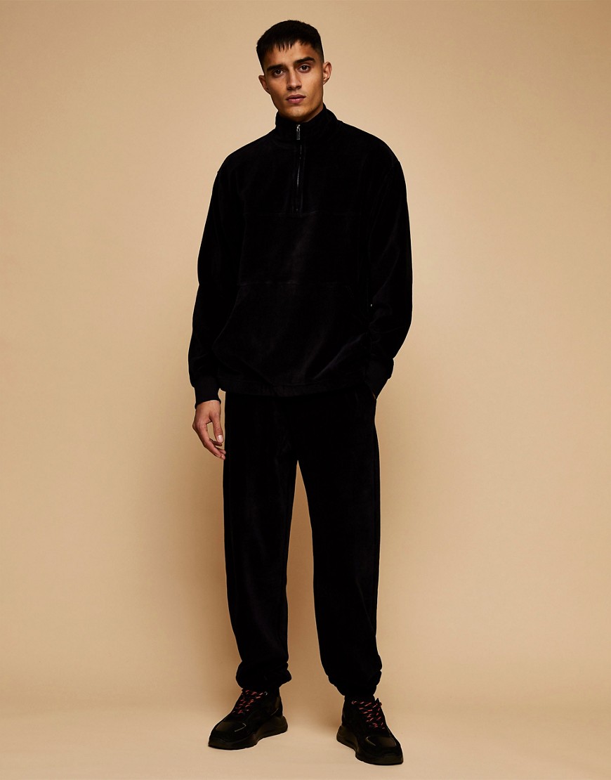Topman co-ord cord oversized joggers in black