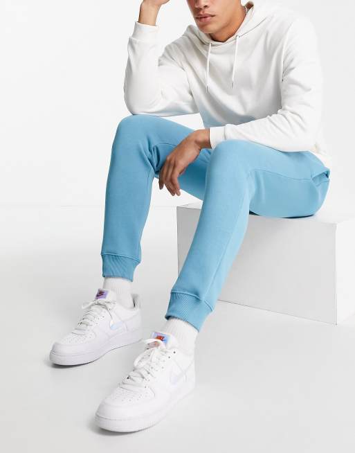 Light blue joggers hot sale mens