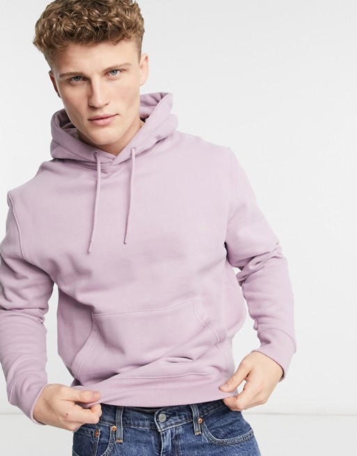 Topman co-ord overhead hoodie in lilac