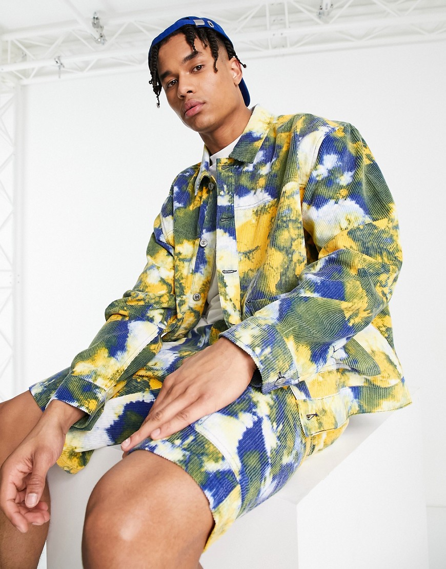 Topman co-ord oversized jacket with all over tie dye in multi