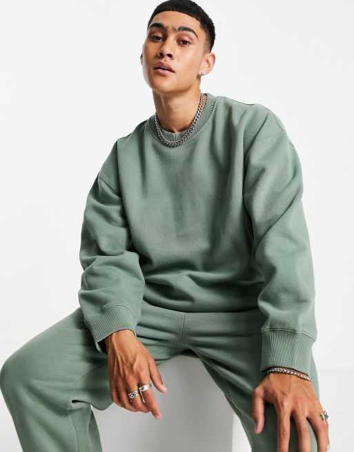Topman co-ord oversized sweat in green