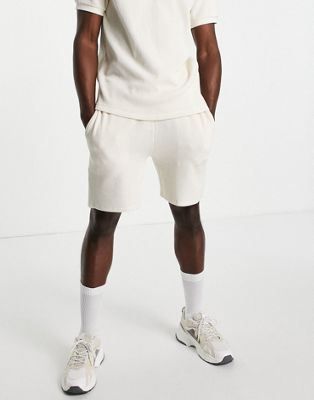Topman co-ord piped shorts in stone