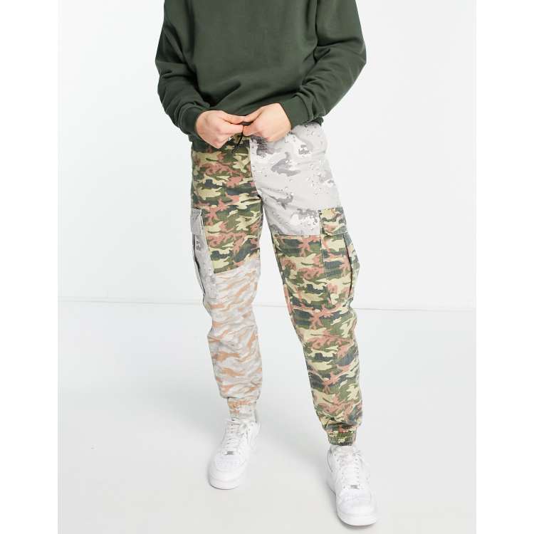 Topman co ord relaxed spliced camo jogger trousers