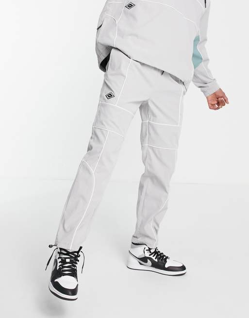 Topman relaxed tracksuit set with piping detail in light grey, 2 of 2