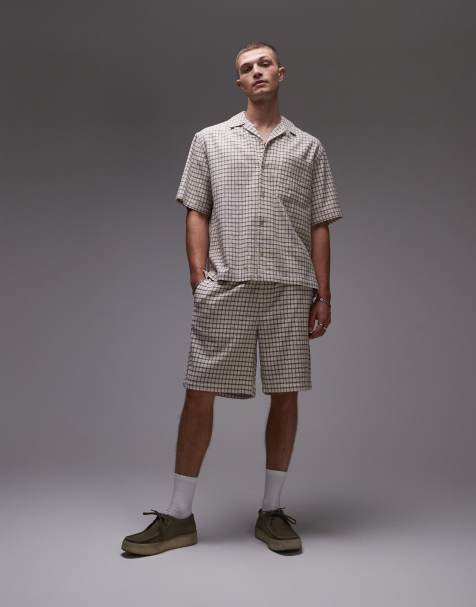 Topman - Co-ord set van geruit overhemd en short - view 1