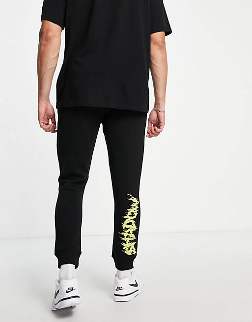 Topman co-ord shadow print joggers in black