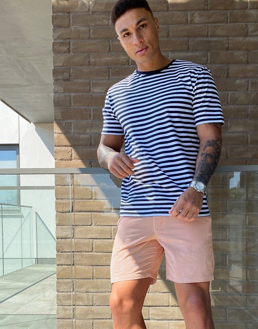 Topman pull on micro cord shorts in pink