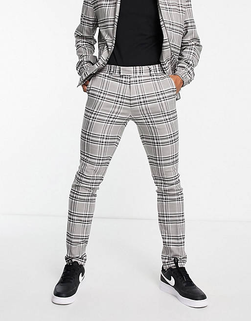  Topman co-ord skinny check trouser in grey 