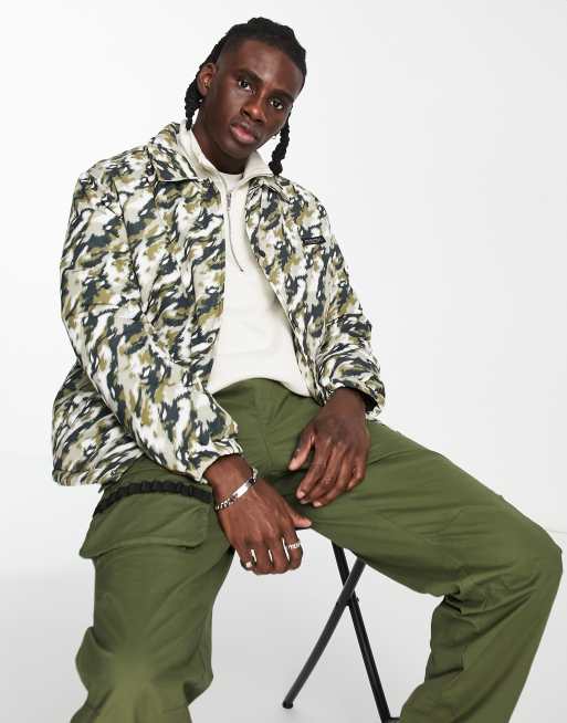 Topman coach jacket in blurred camo print